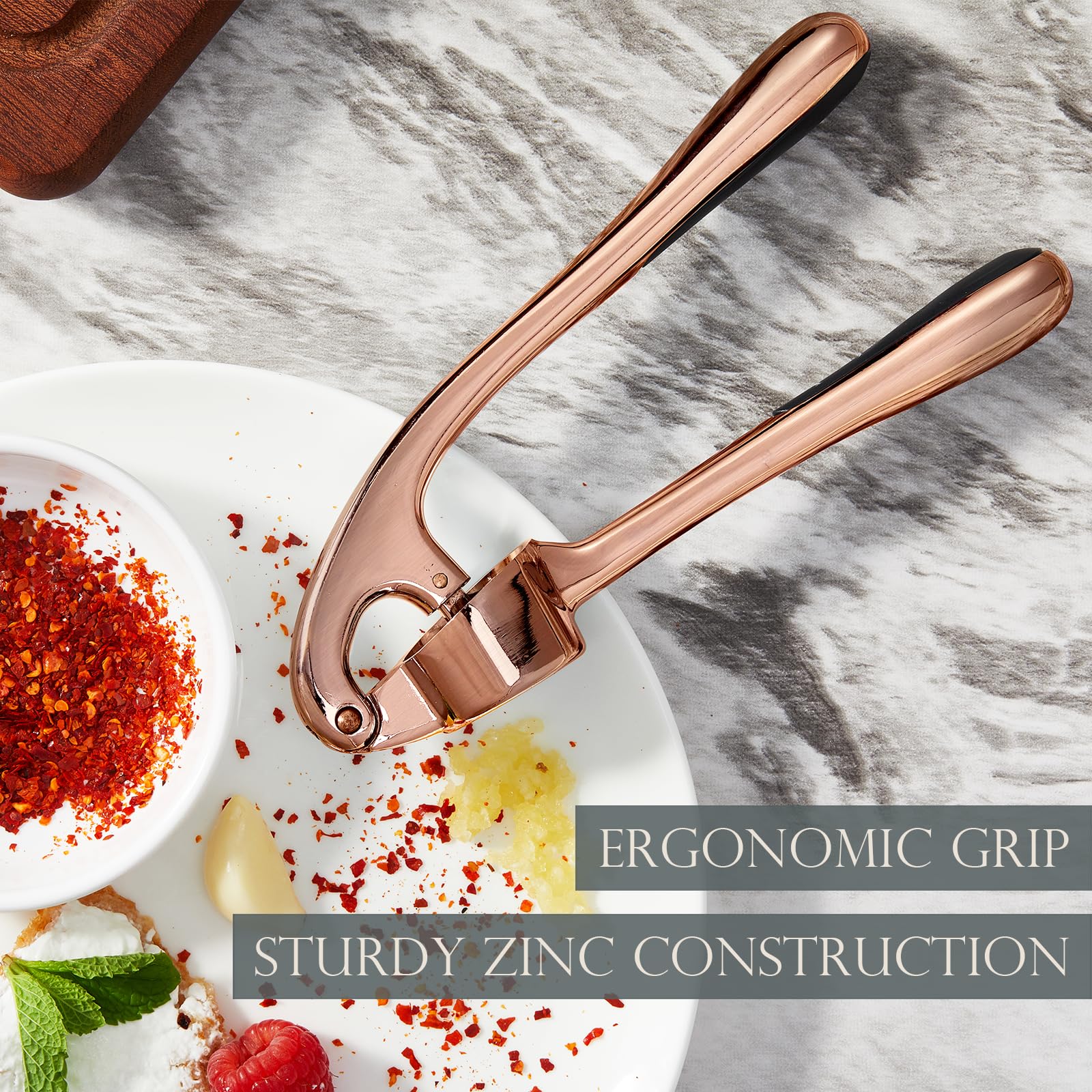 Premium Garlic Press, Professional Garlic Mincer, Easy To Squeeze And Clean, Rust Proof & Dishwasher Safe, Efficient Ginger Crus
